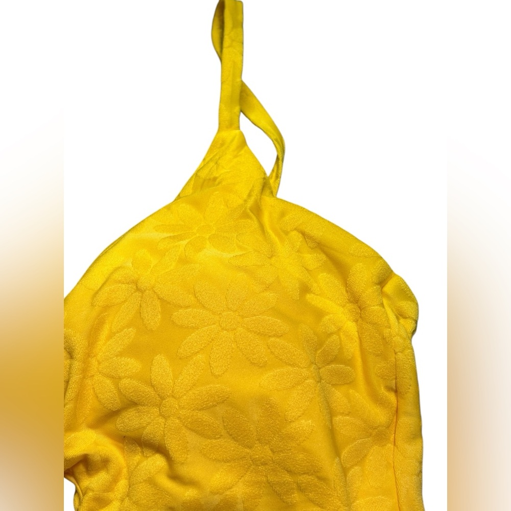 TRINA TURK yellow Joplin Jacquard Cutout Plunge One-Piece Swimsuit Size 12 NWT - Picture 7 of 11